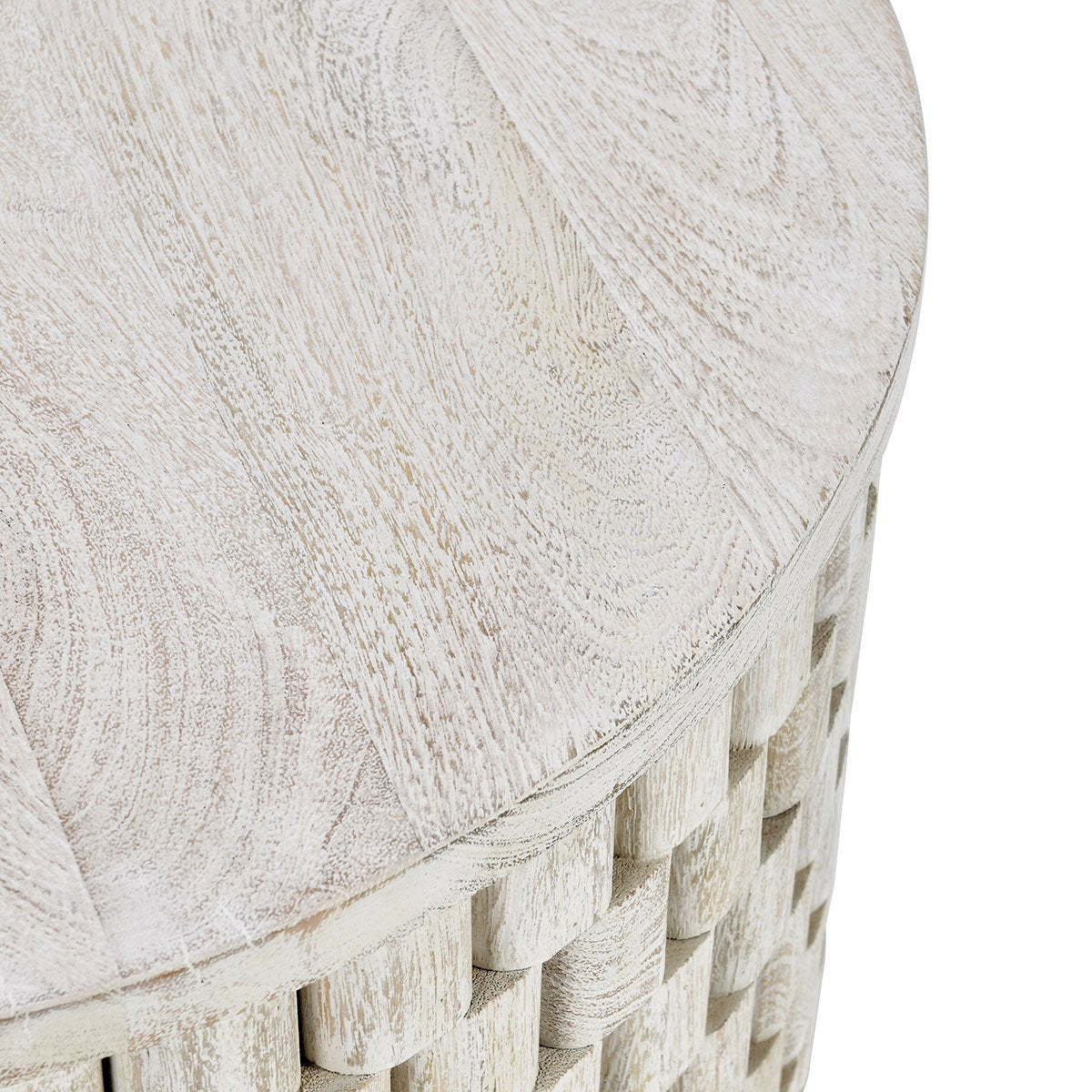 Coastal White Mango Wood Accent & End Table Norwood End Table Collection