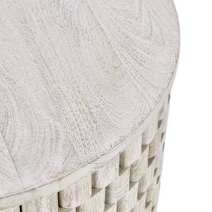Coastal White Mango Wood Accent & End Table Norwood End Table Collection