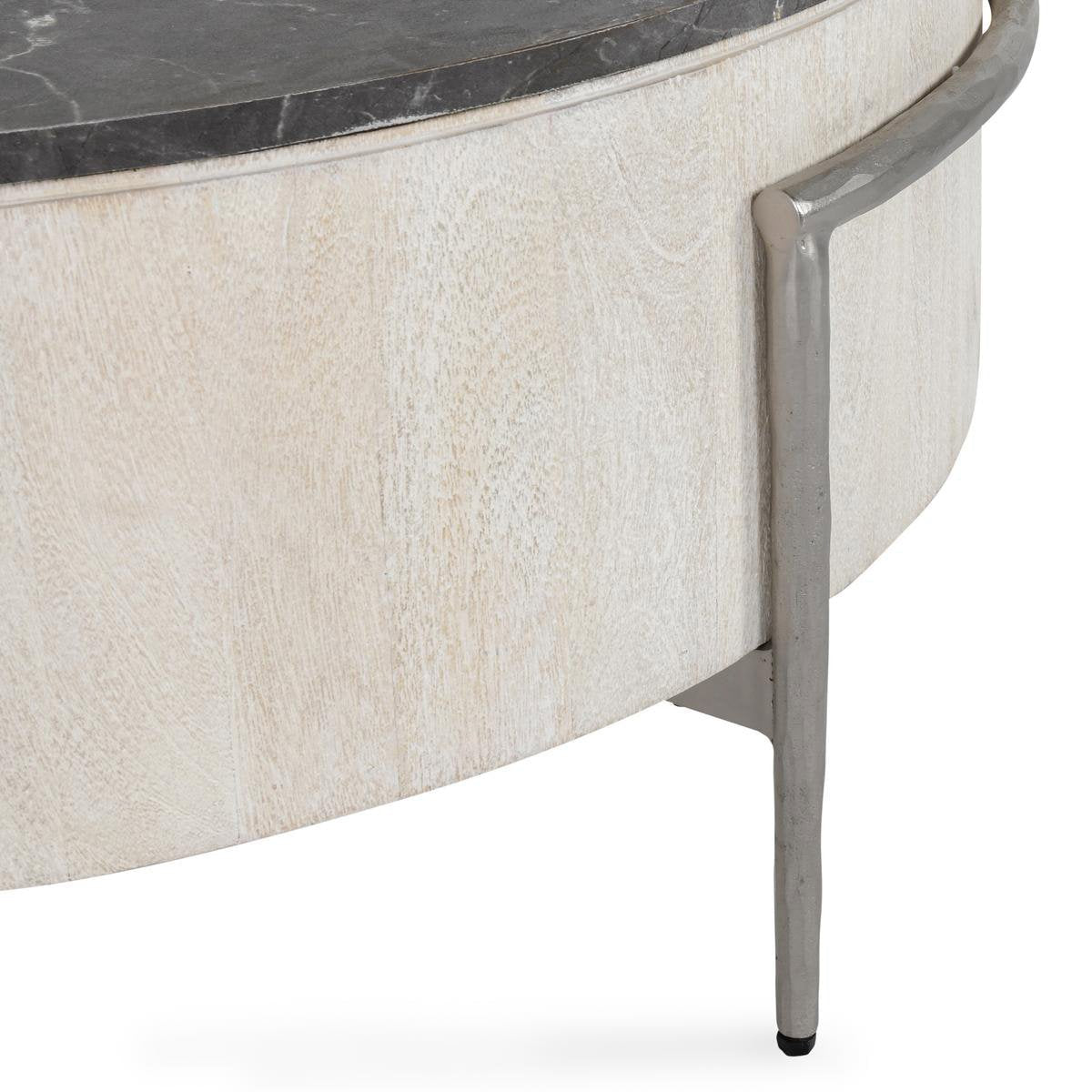 White Wash/Gray Stone Concrete Laminate Coffee Table Honor Coffee Table White Collection