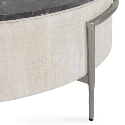 White Wash/Gray Stone Concrete Laminate Coffee Table Honor Coffee Table White Collection