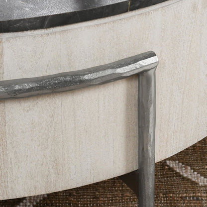 White Wash/Gray Stone Concrete Laminate Coffee Table Honor Coffee Table White Collection