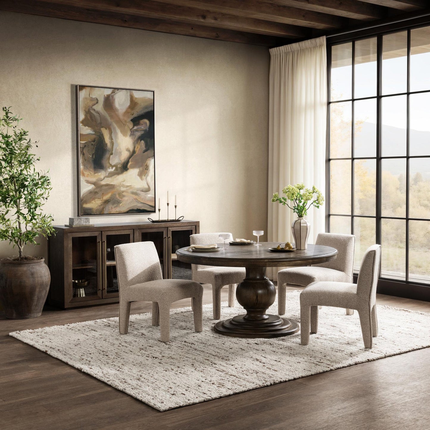 Cocoa Brown Mango Wood Dining Table Brookside Dining Table Collection