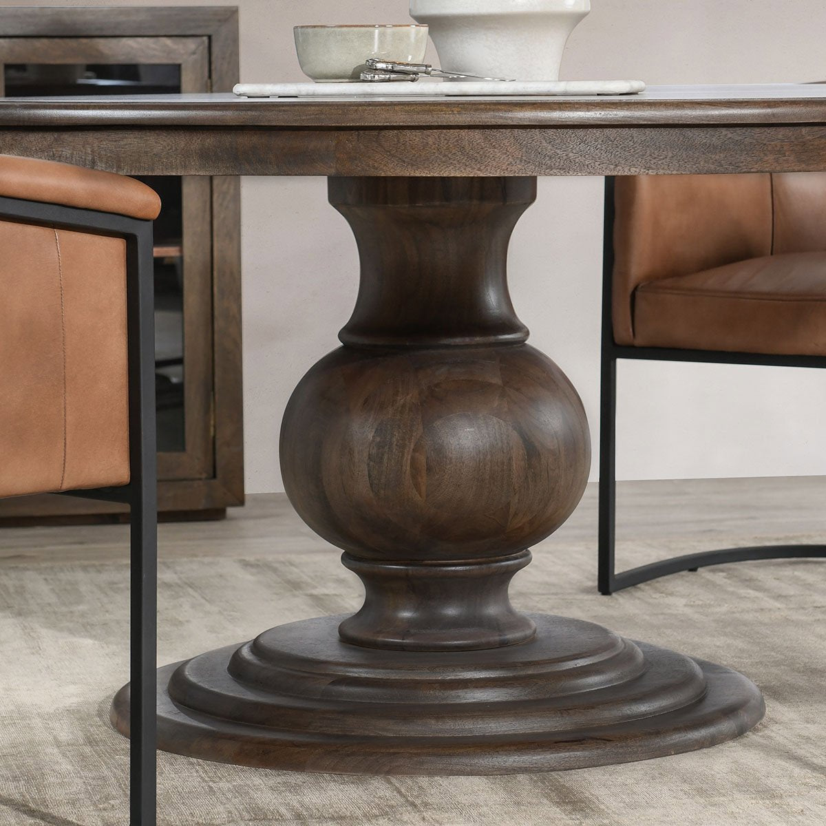 Cocoa Brown Mango Wood Dining Table Brookside Dining Table Collection