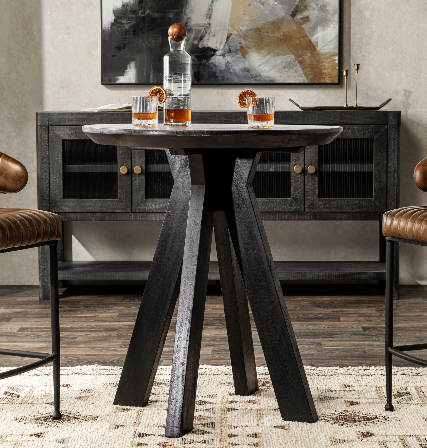 Black Mango Wood Bar & Counter Table Rodrigo Counter Table Collection