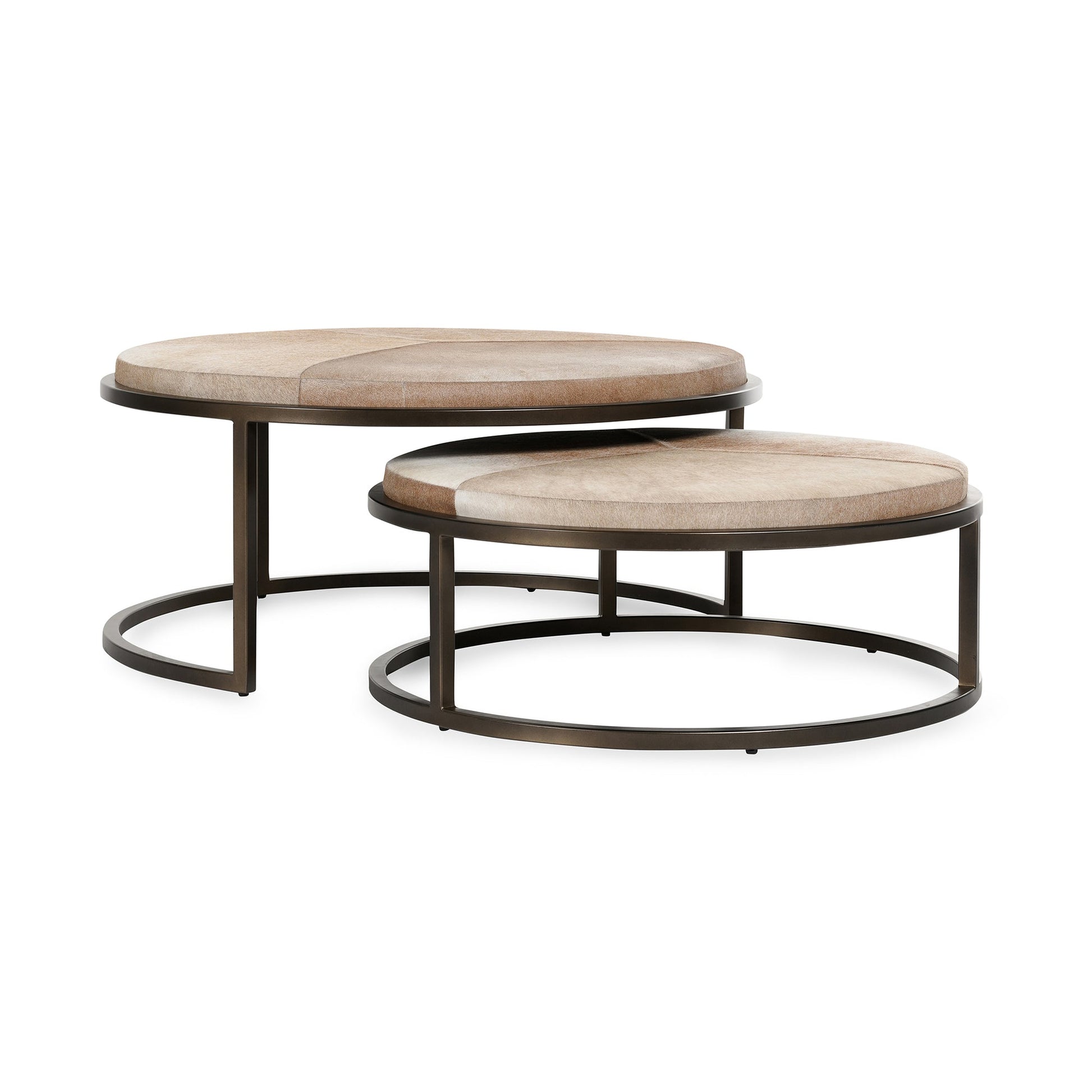 Canyon Sand Hair on Hide Coffee Table Hayword Coffee Table , Set of 2 Collection