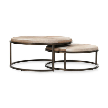 Canyon Sand Hair on Hide Coffee Table Hayword Coffee Table , Set of 2 Collection