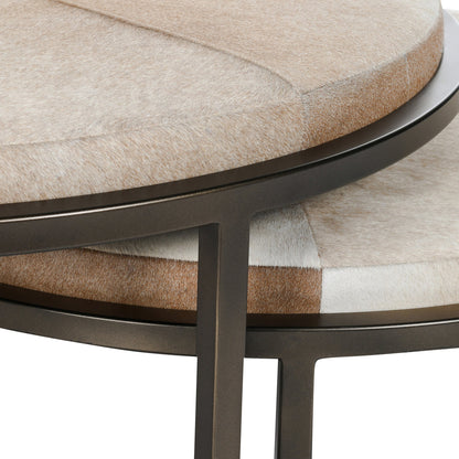 Canyon Sand Hair on Hide Coffee Table Hayword Coffee Table , Set of 2 Collection