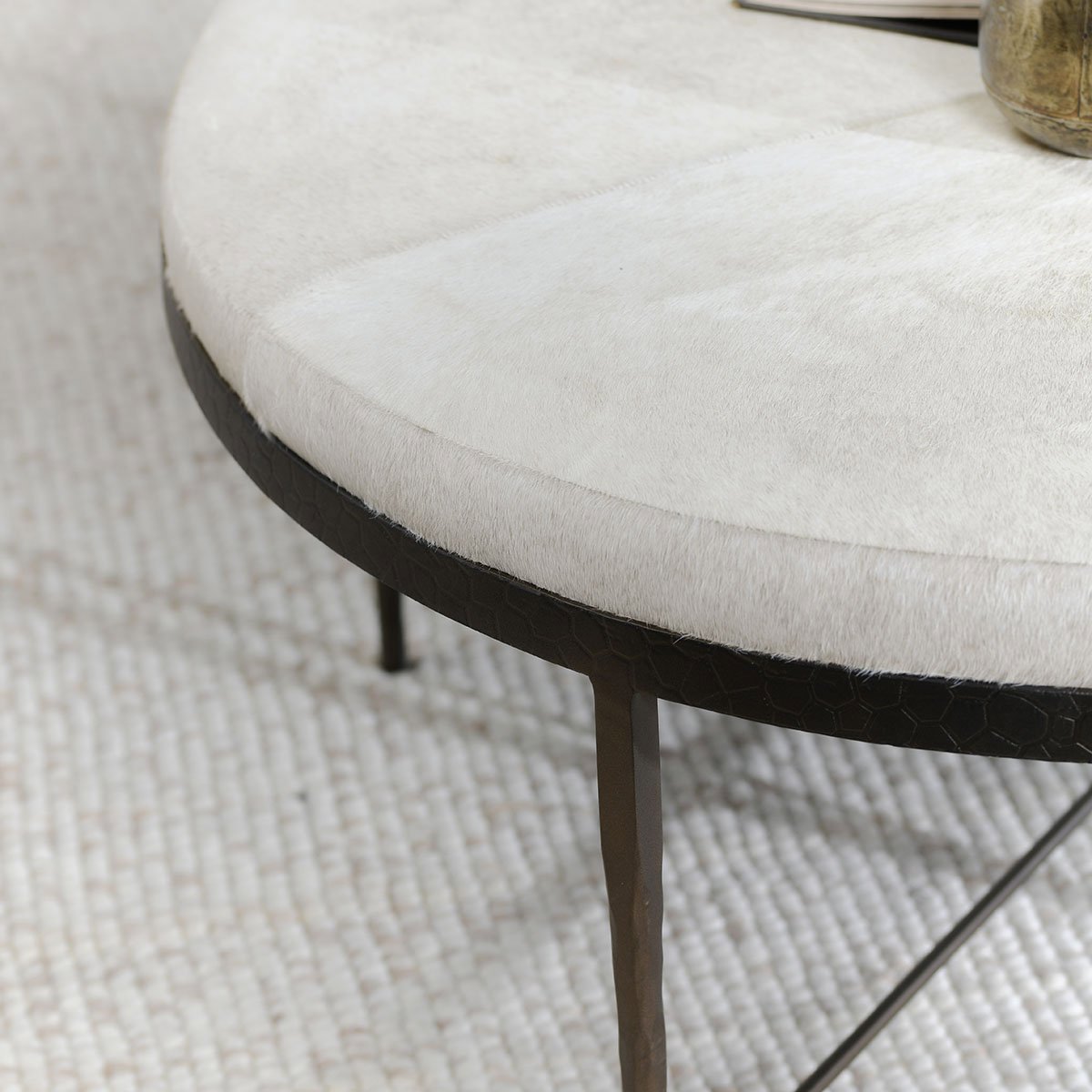 Dusty Cream Hair on Hide Coffee Table Bose Coffee Table Collection