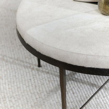 Dusty Cream Hair on Hide Coffee Table Bose Coffee Table Collection