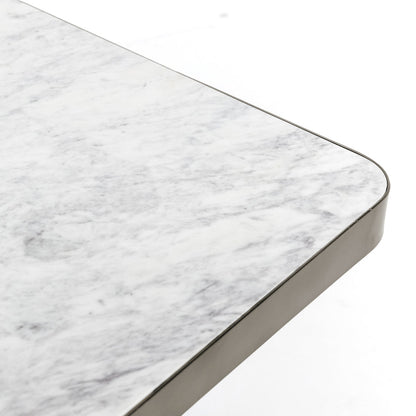 White/Slate Gray Marble Accent & End Table Far End Table Collection