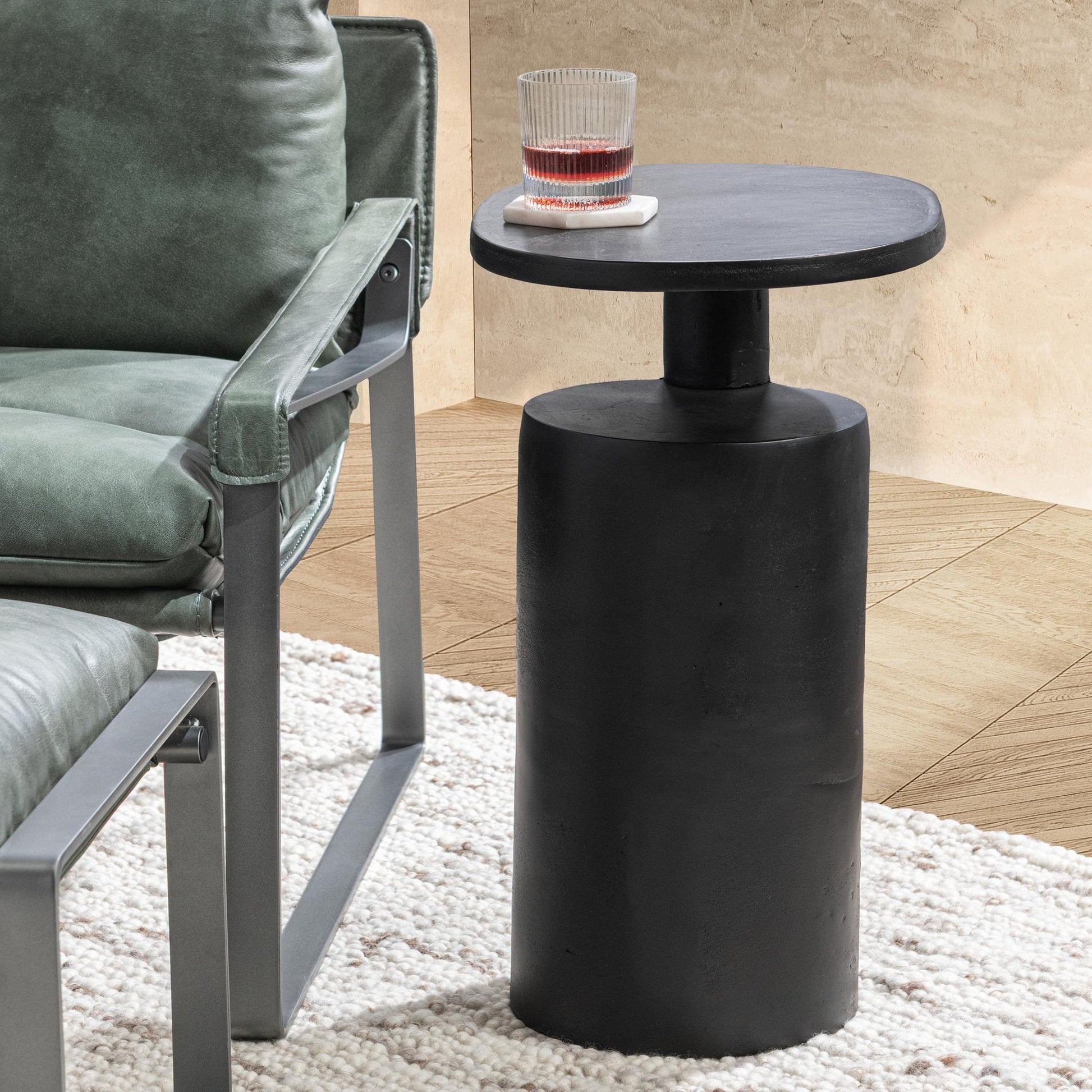 Black Cast Aluminum Accent & End Table Decklyn Accent Table Collection