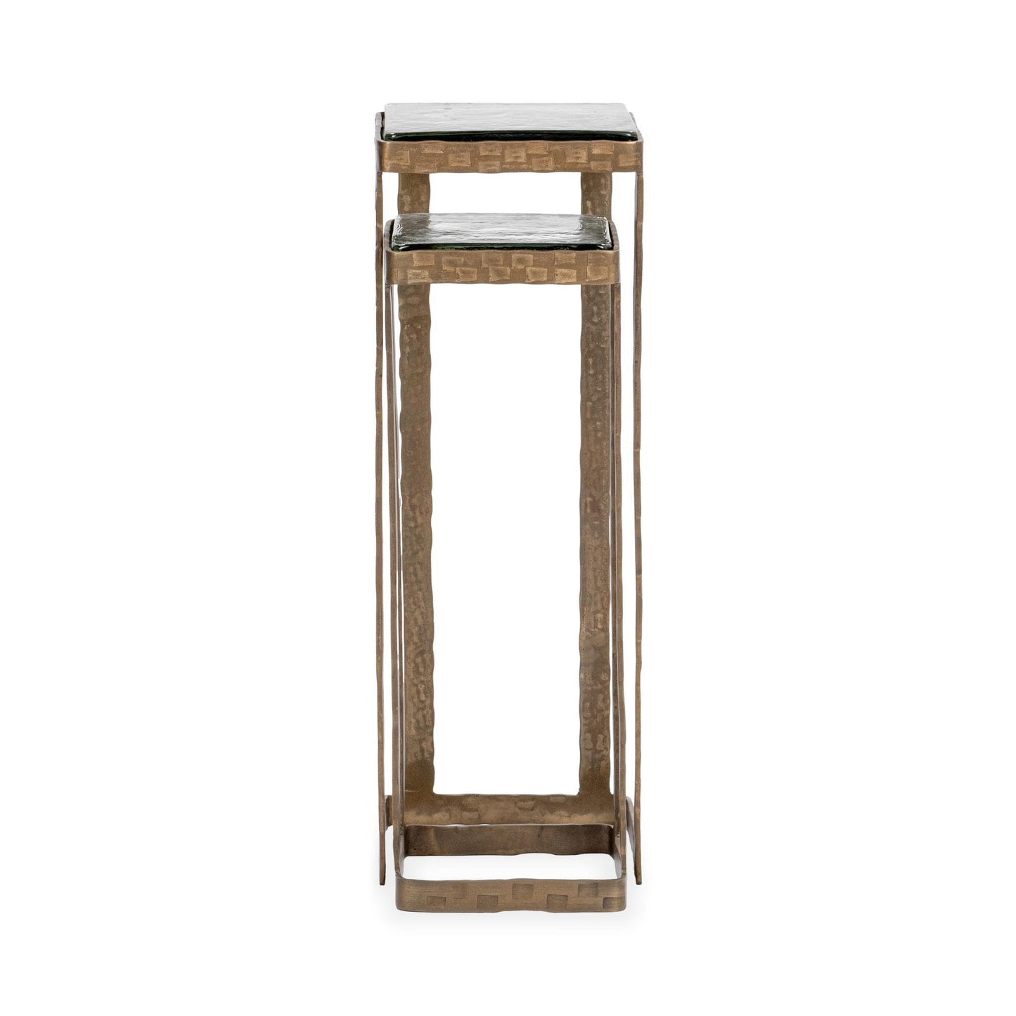Brass Cast Glass Accent & End Table Gillian Nesting Accent Tables, Set of 2 Collection