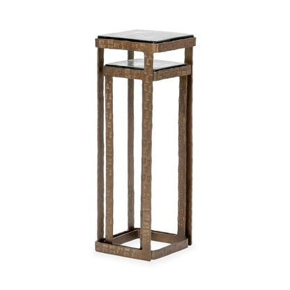 Brass Cast Glass Accent & End Table Gillian Nesting Accent Tables, Set of 2 Collection