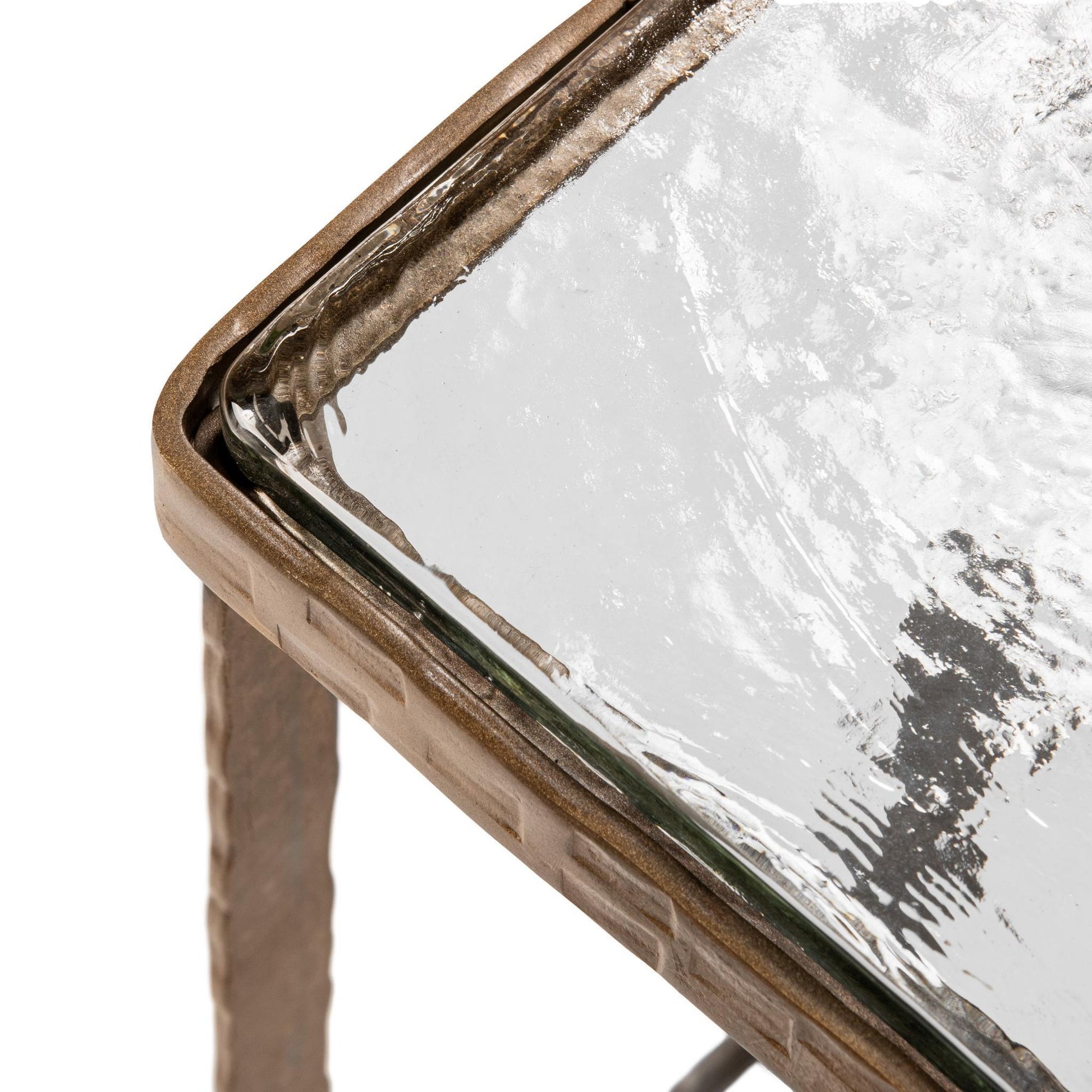 Brass Cast Glass Accent & End Table Gillian Nesting Accent Tables, Set of 2 Collection