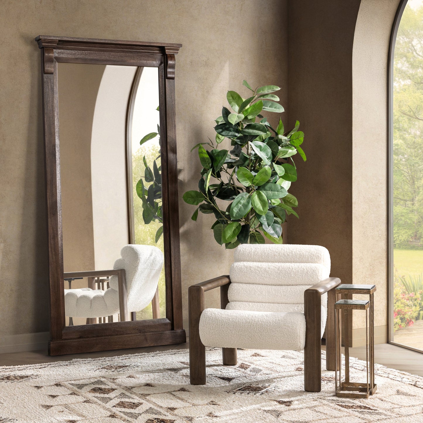 Brass Cast Glass Accent & End Table Gillian Nesting Accent Tables, Set of 2 Collection