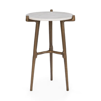 White Marble Accent & End Table Halley Accent Table Collection