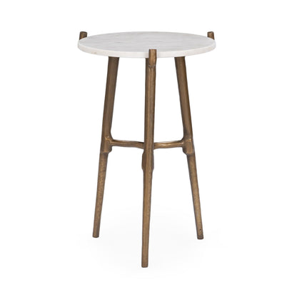 White Marble Accent & End Table Halley Accent Table Collection