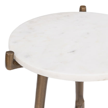 White Marble Accent & End Table Halley Accent Table Collection