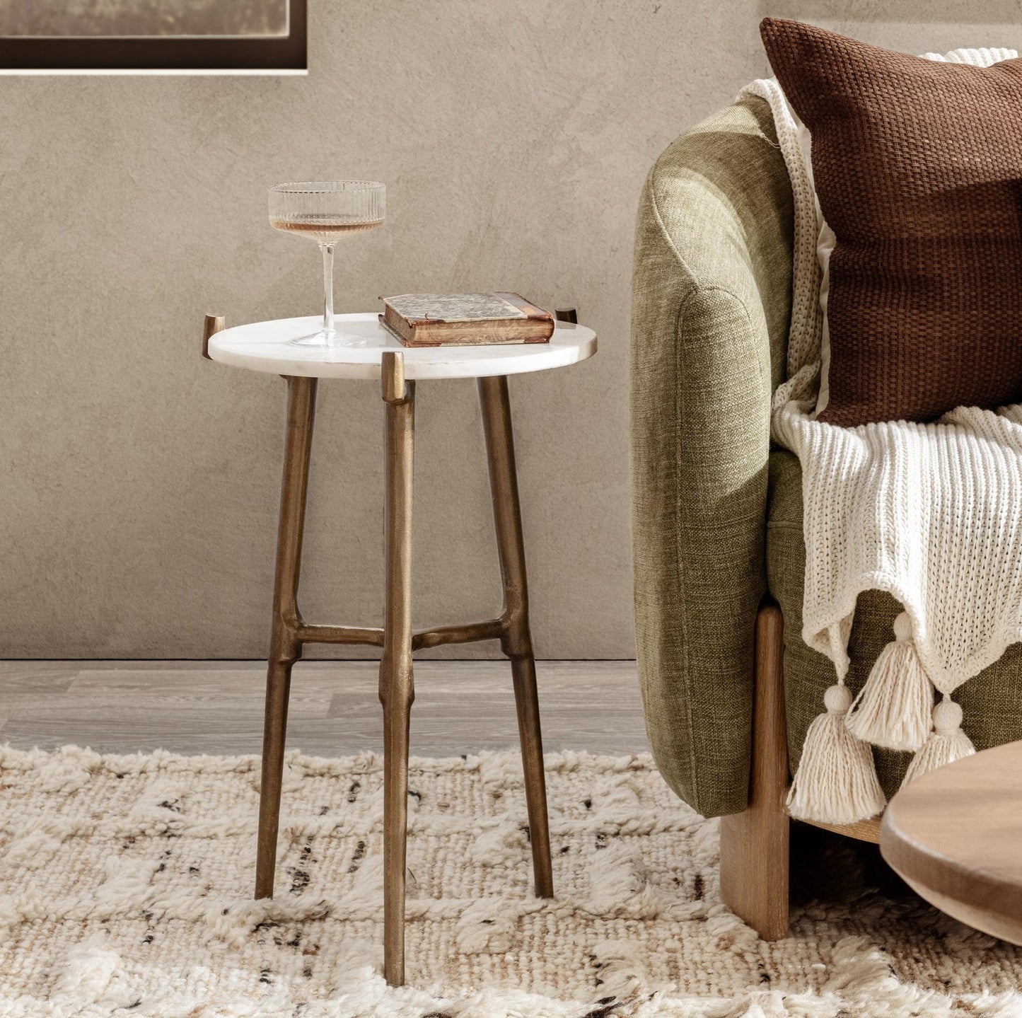 White Marble Accent & End Table Halley Accent Table Collection