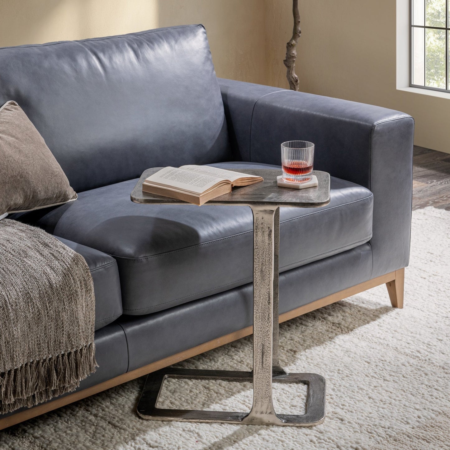 Antique Nickle Cast Aluminum Accent & End Table Geanna Accent Table Collection