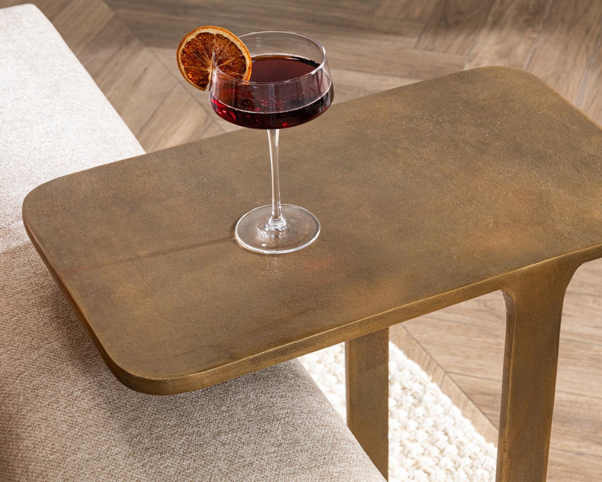 Antique Brass Cast Aluminum Accent & End Table Geanna Accent Table Collection