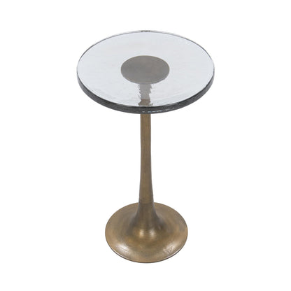 Brass Cast Glass Accent & End Table Fabiana Accent Table Collection