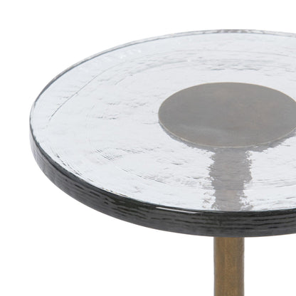 Brass Cast Glass Accent & End Table Fabiana Accent Table Collection