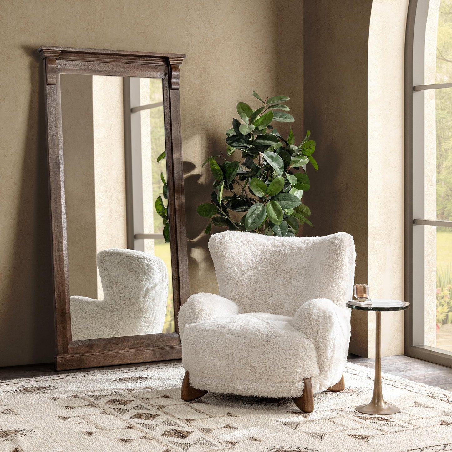 Brass Cast Glass Accent & End Table Fabiana Accent Table Collection