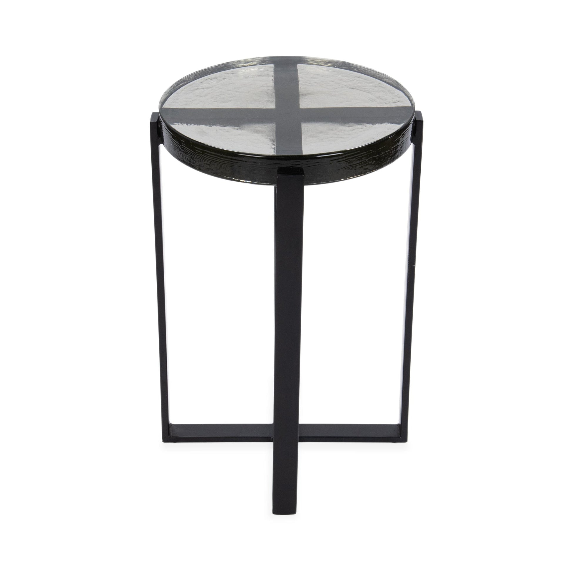 Black Cast Glass Accent & End Table Gallie Accent Table Collection