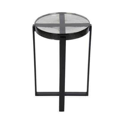 Black Cast Glass Accent & End Table Gallie Accent Table Collection