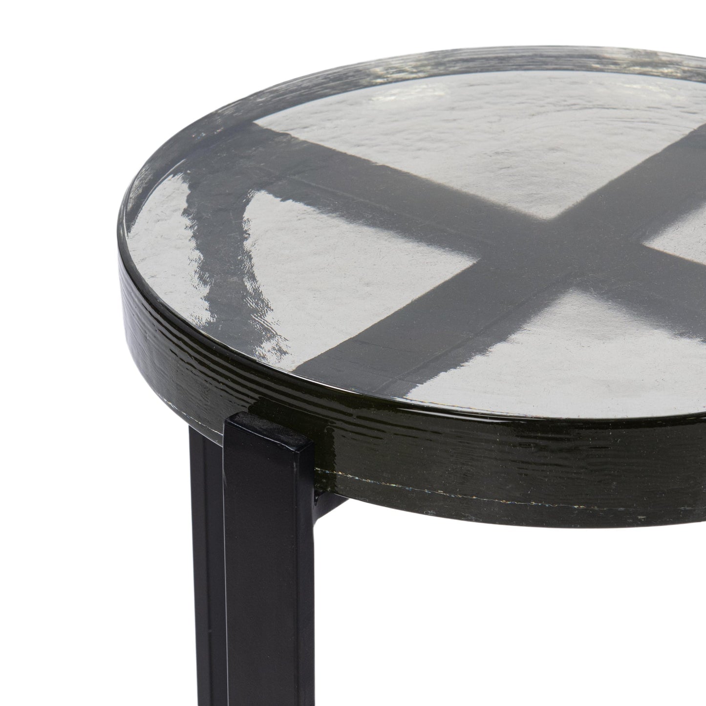 Black Cast Glass Accent & End Table Gallie Accent Table Collection