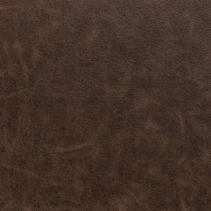 Dark Brown Top Grain Leather Ottomans & Stool Clair Round Ottoman Collection