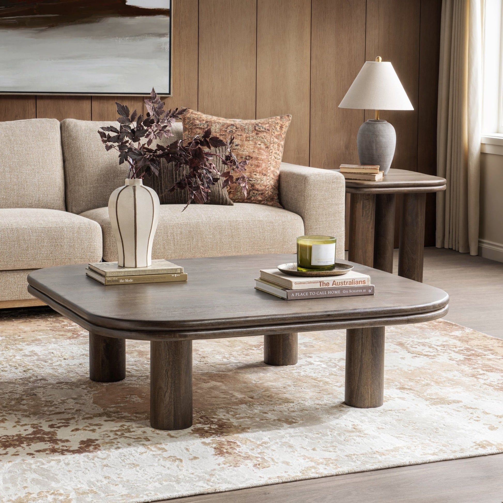 Cocoa Brown Mango Wood Coffee Table Miranda Coffee Table Collection