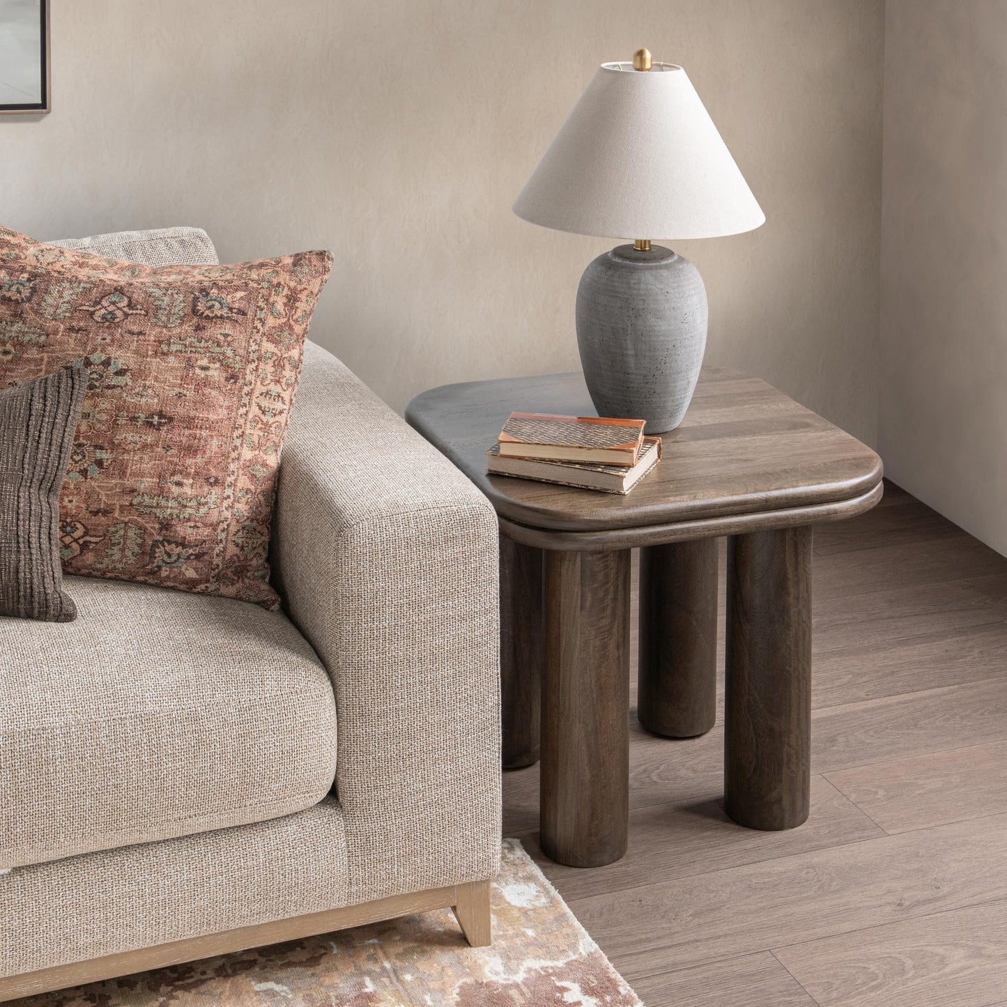 Cocoa Brown Mango Wood Accent & End Table Miranda End Table Collection