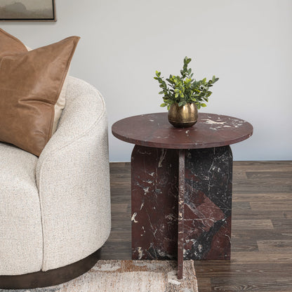 Merlot Marble Accent & End Table Reilly End Table Collection