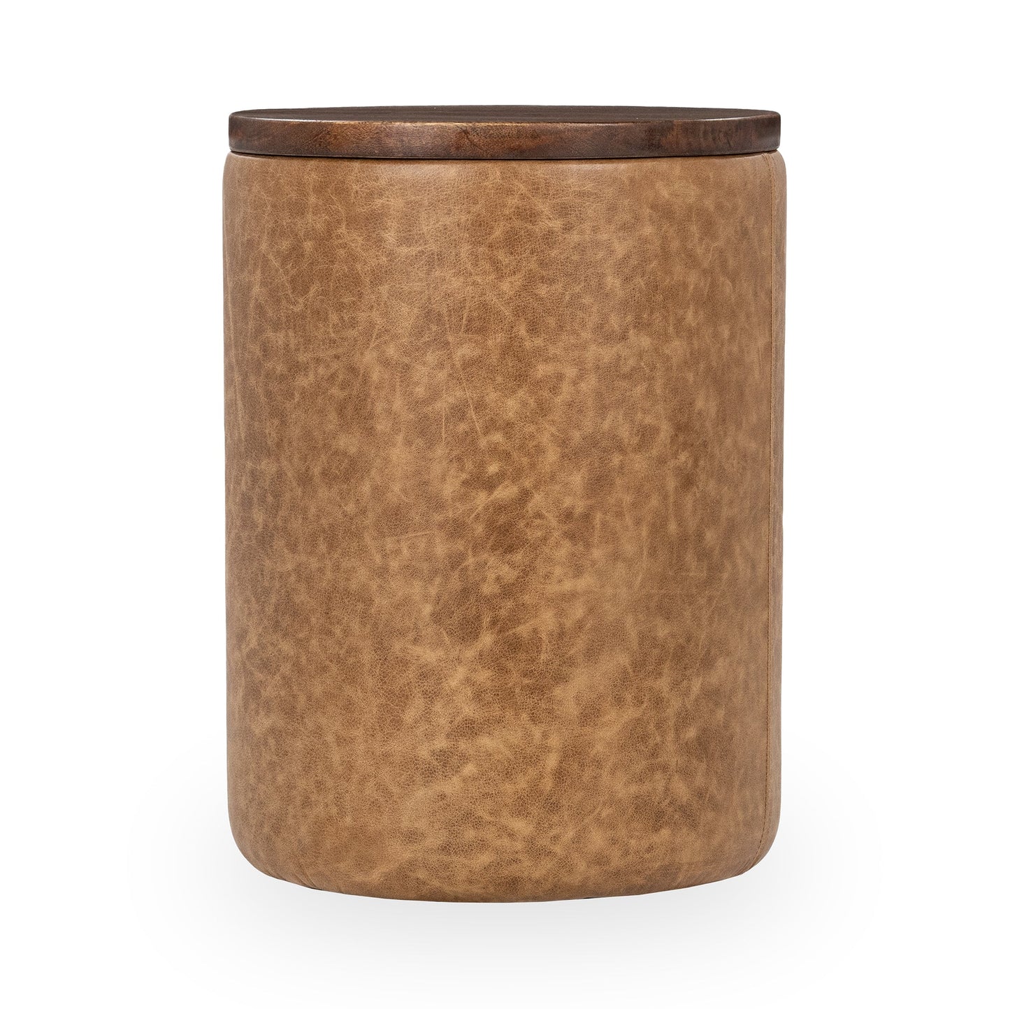 Sedona Brown Top Grain Leather Accent & End Table Andra Accent Table Collection