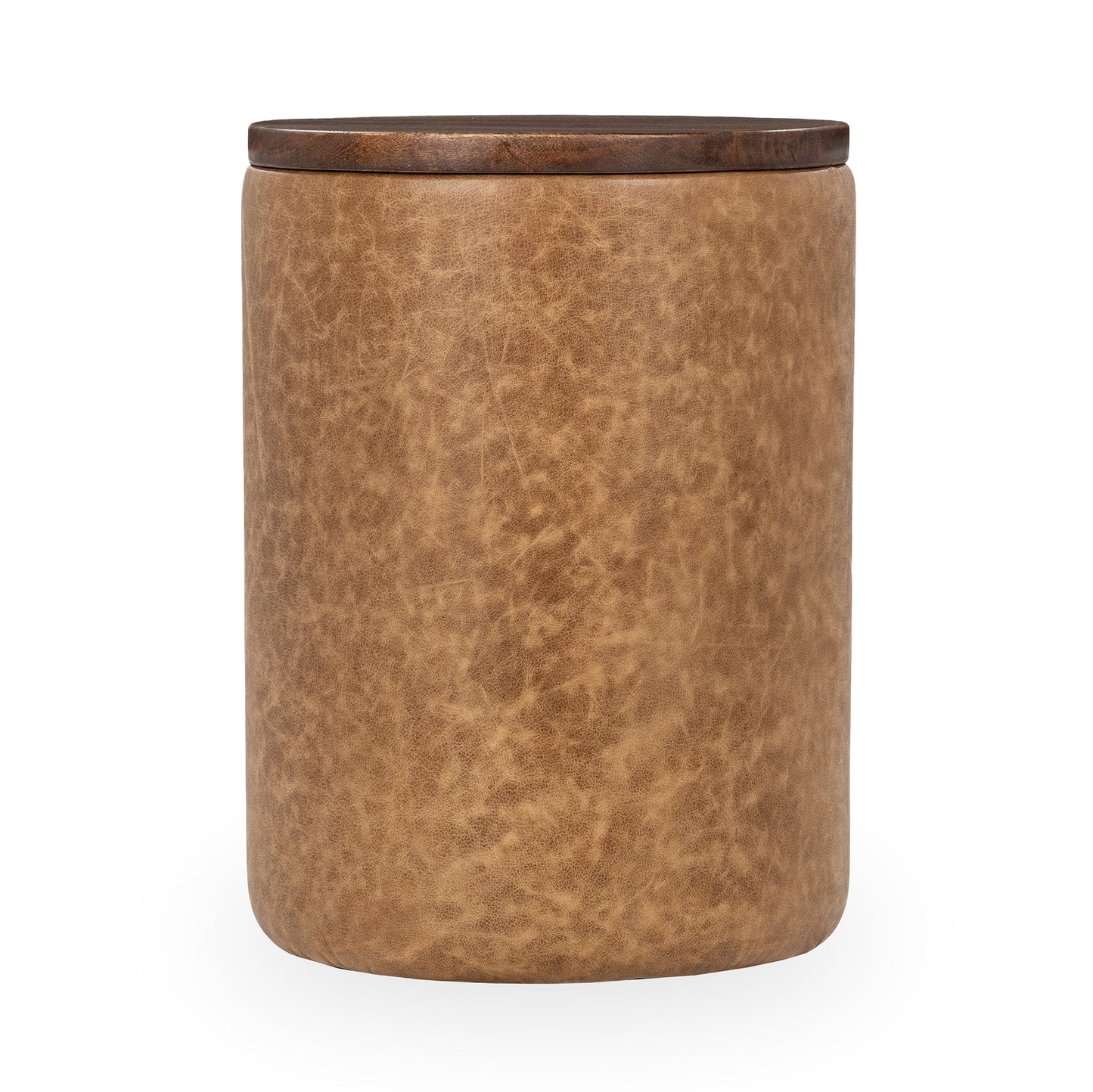 Sedona Brown Top Grain Leather Accent & End Table Andra Accent Table Collection