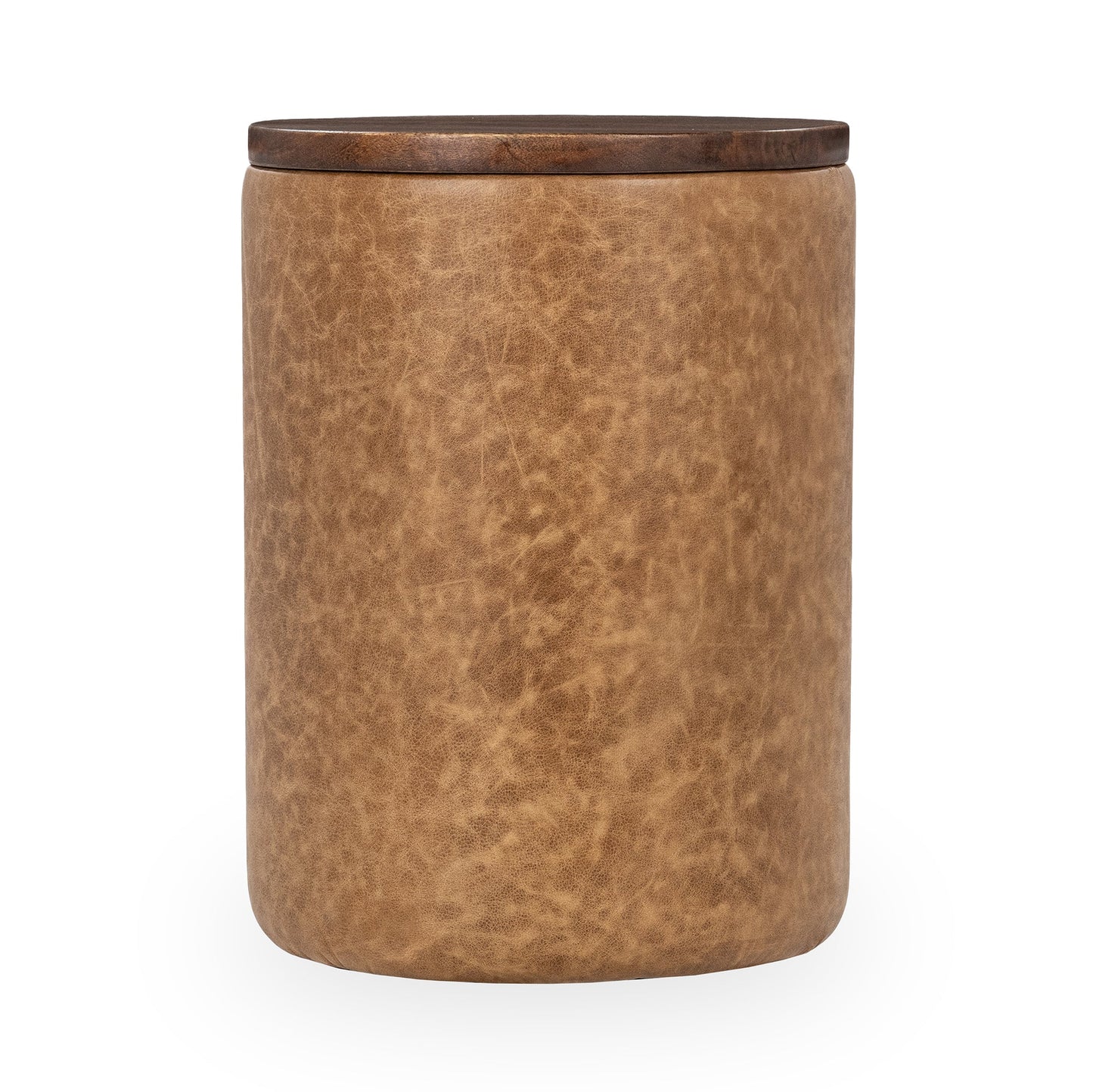 Sedona Brown Top Grain Leather Accent & End Table Andra Accent Table Collection
