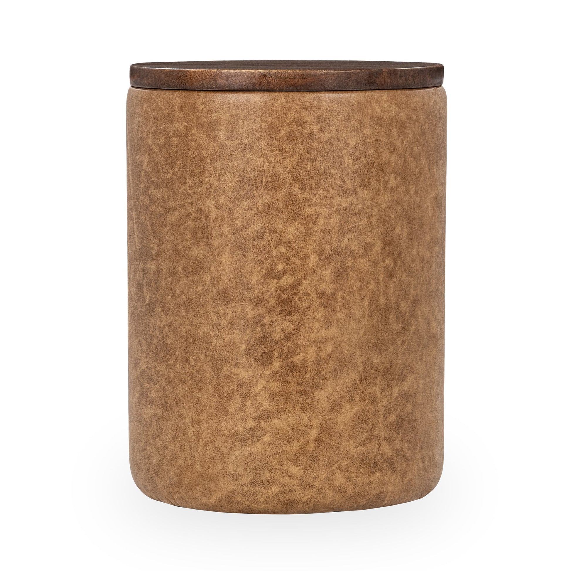 Sedona Brown Top Grain Leather Accent & End Table Andra Accent Table Collection
