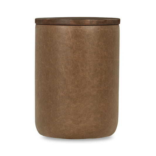 Tan Top Grain Leather Accent & End Table Andra Accent Table Collection