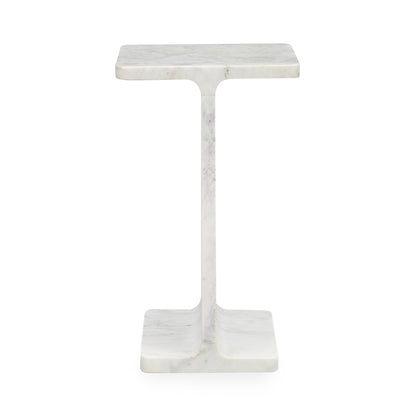 Frosty White Marble Accent & End Table Delaney Accent Table Collection