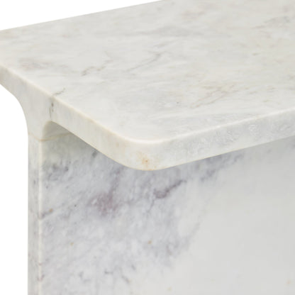 Frosty White Marble Accent & End Table Delaney Accent Table Collection