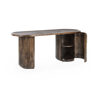 Bark Brown Mango Wood Desk Redford Desk Collection