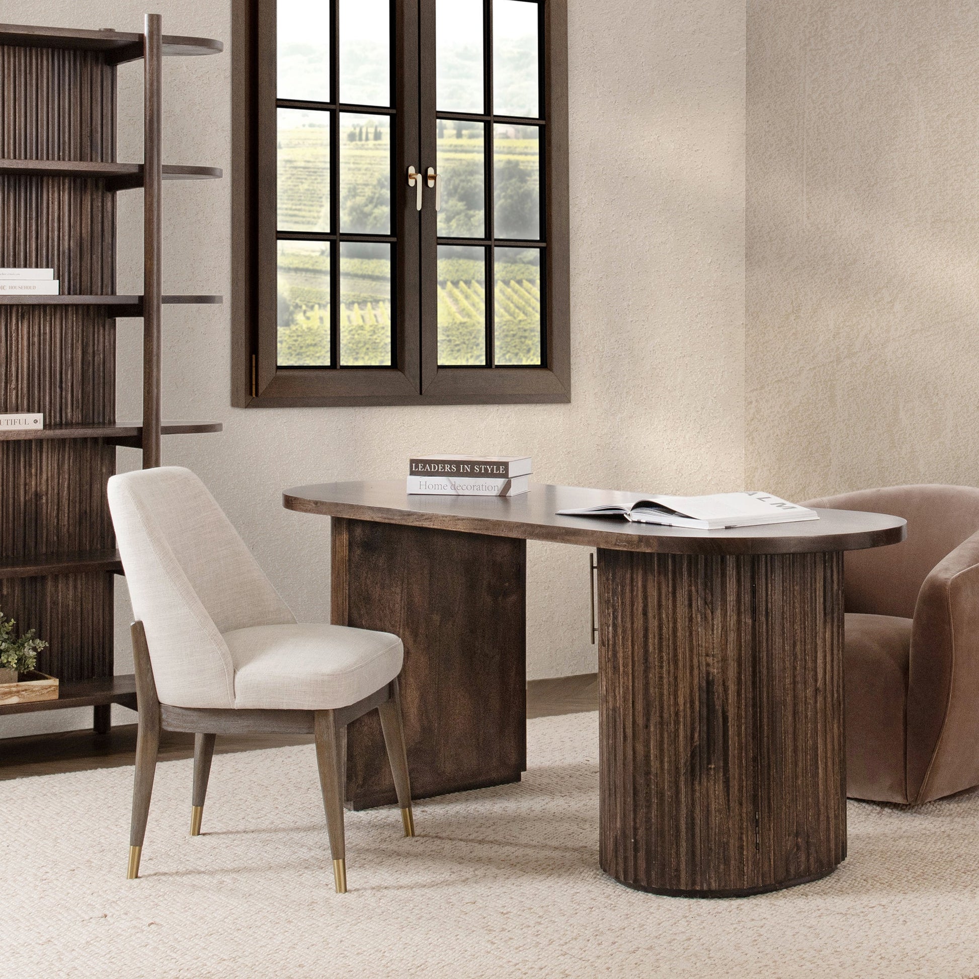 Bark Brown Mango Wood Desk Redford Desk Collection