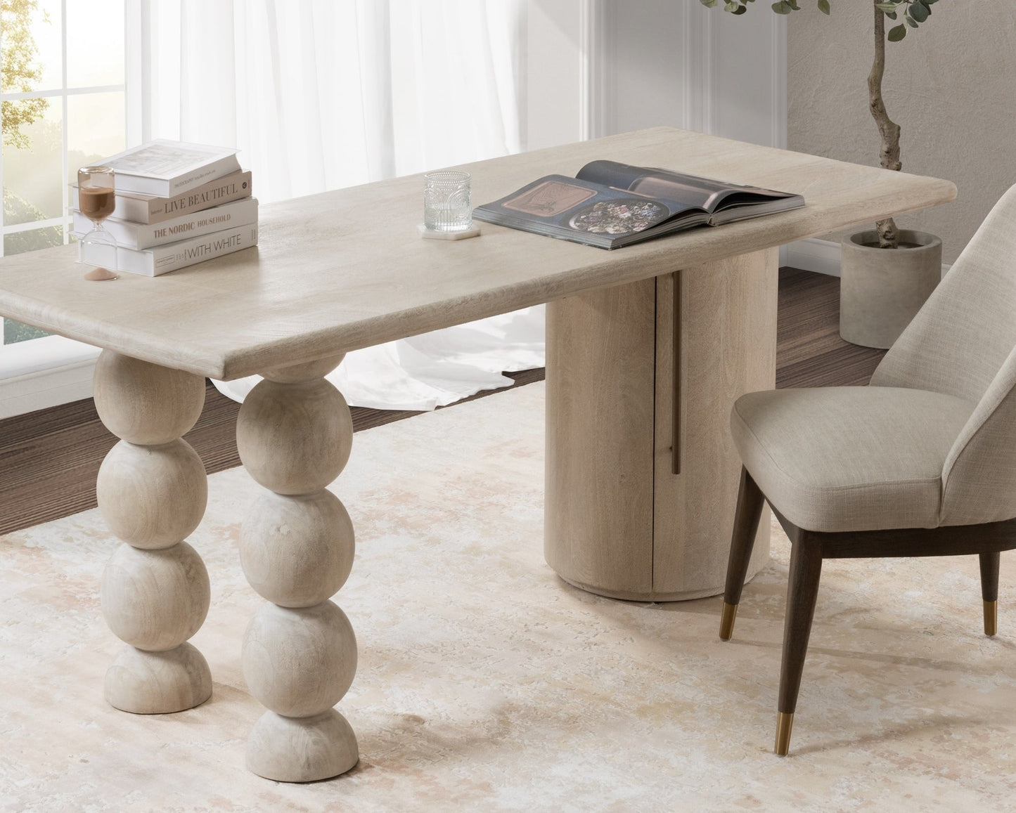 Cream Mango Wood Desk Adir Desk Collection