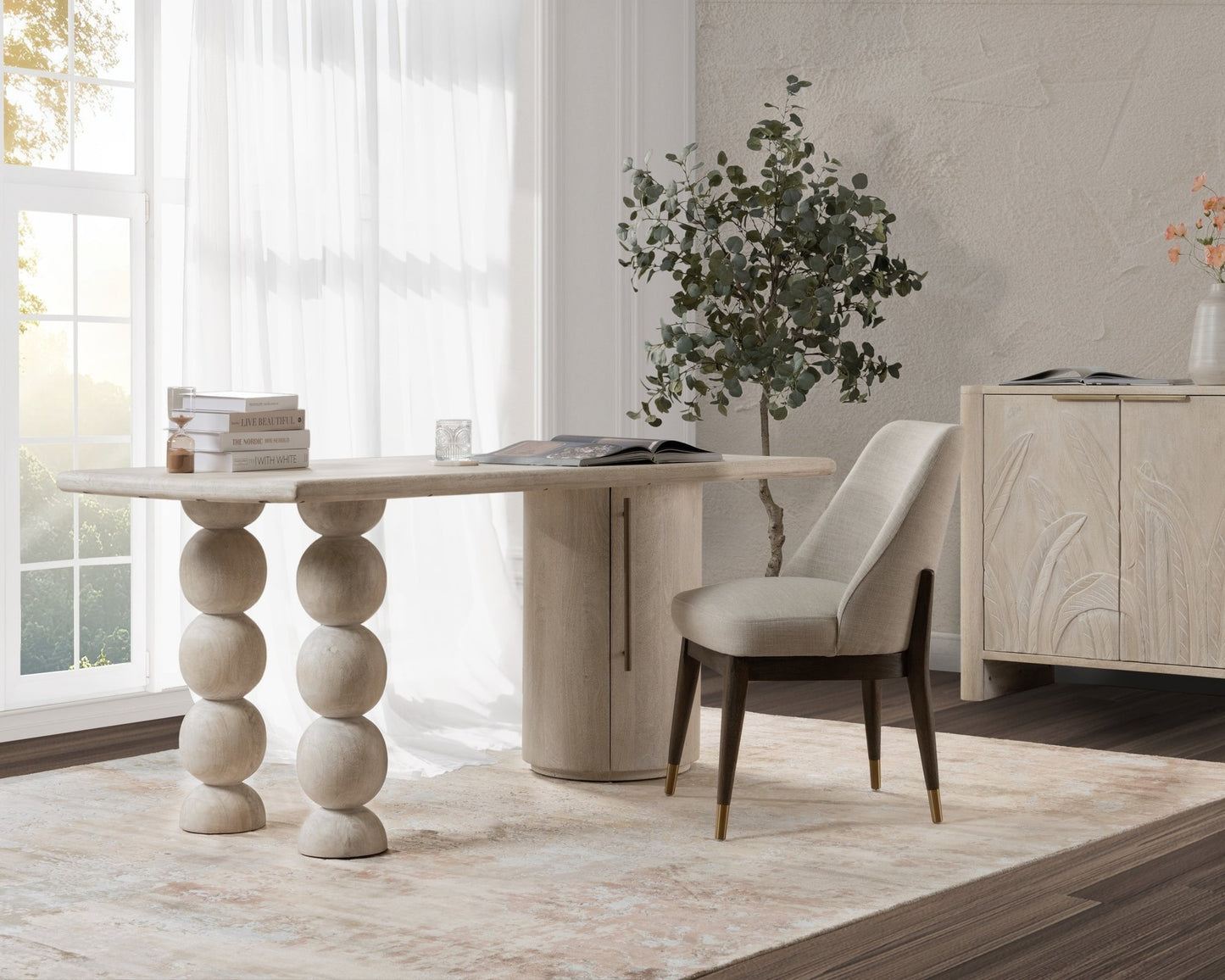 Cream Mango Wood Desk Adir Desk Collection