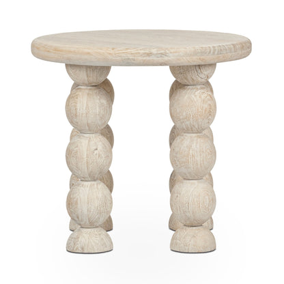 Cream Mango Wood Accent & End Table Adir End Table Collection