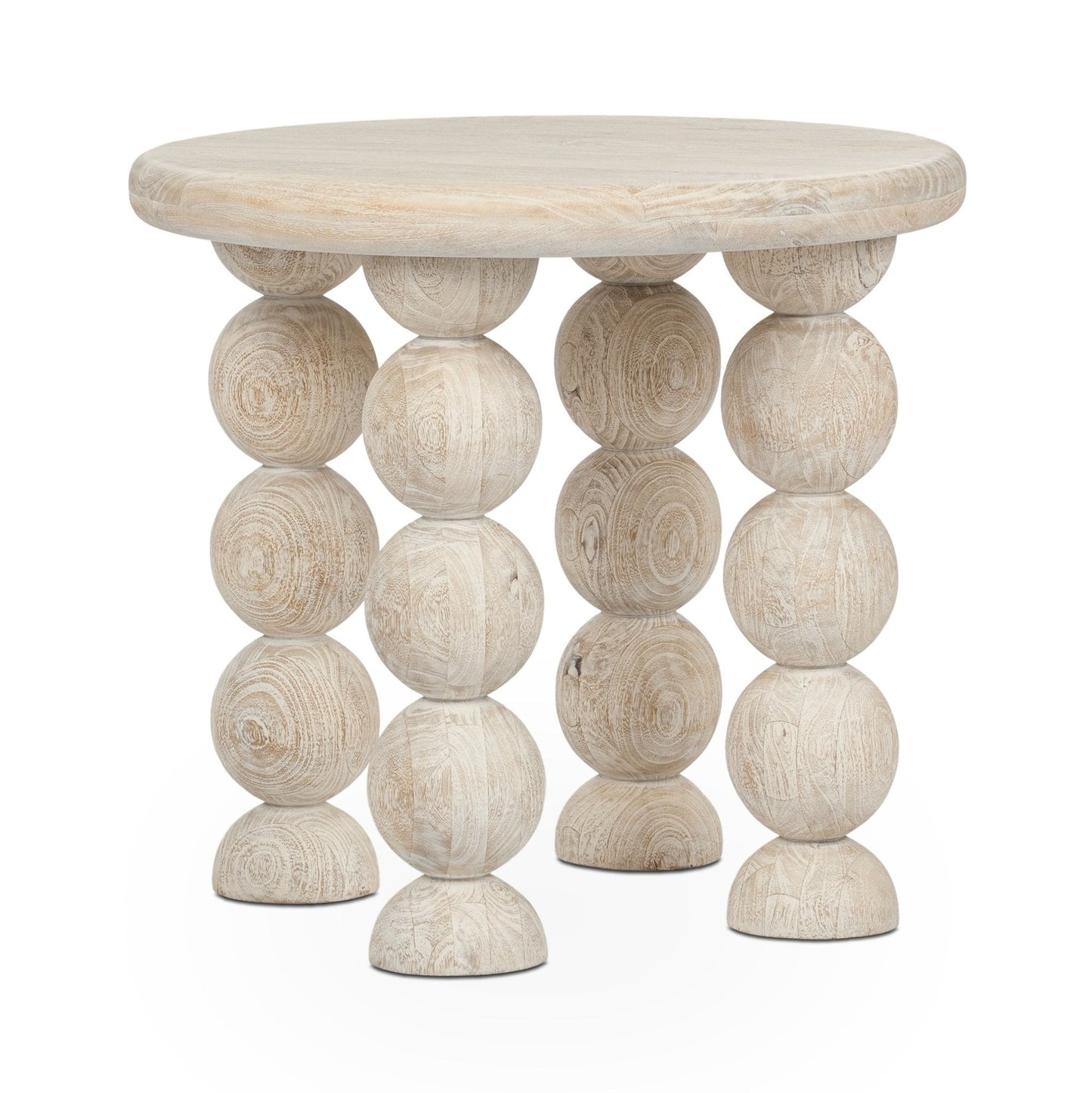 Cream Mango Wood Accent & End Table Adir End Table Collection