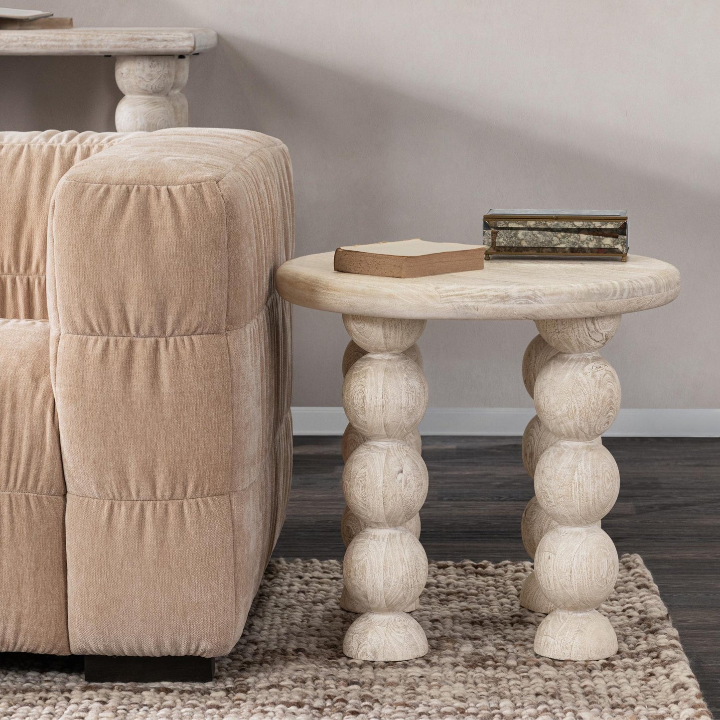 Cream Mango Wood Accent & End Table Adir End Table Collection