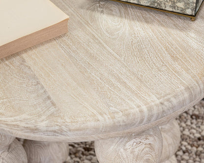 Cream Mango Wood Accent & End Table Adir End Table Collection